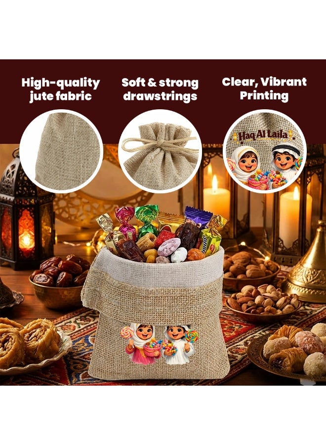 PRINTSHOP4ME 12 pcs Of Haq Al Laila Bags As Perfect Candy Goody Bags To Kids For Haq Al Laila Party - Image 3